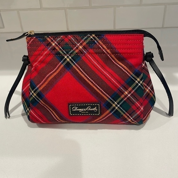 Dooney & Bourke Red Plaid and Leather Small Bag—Beautiful!! New—Never Used